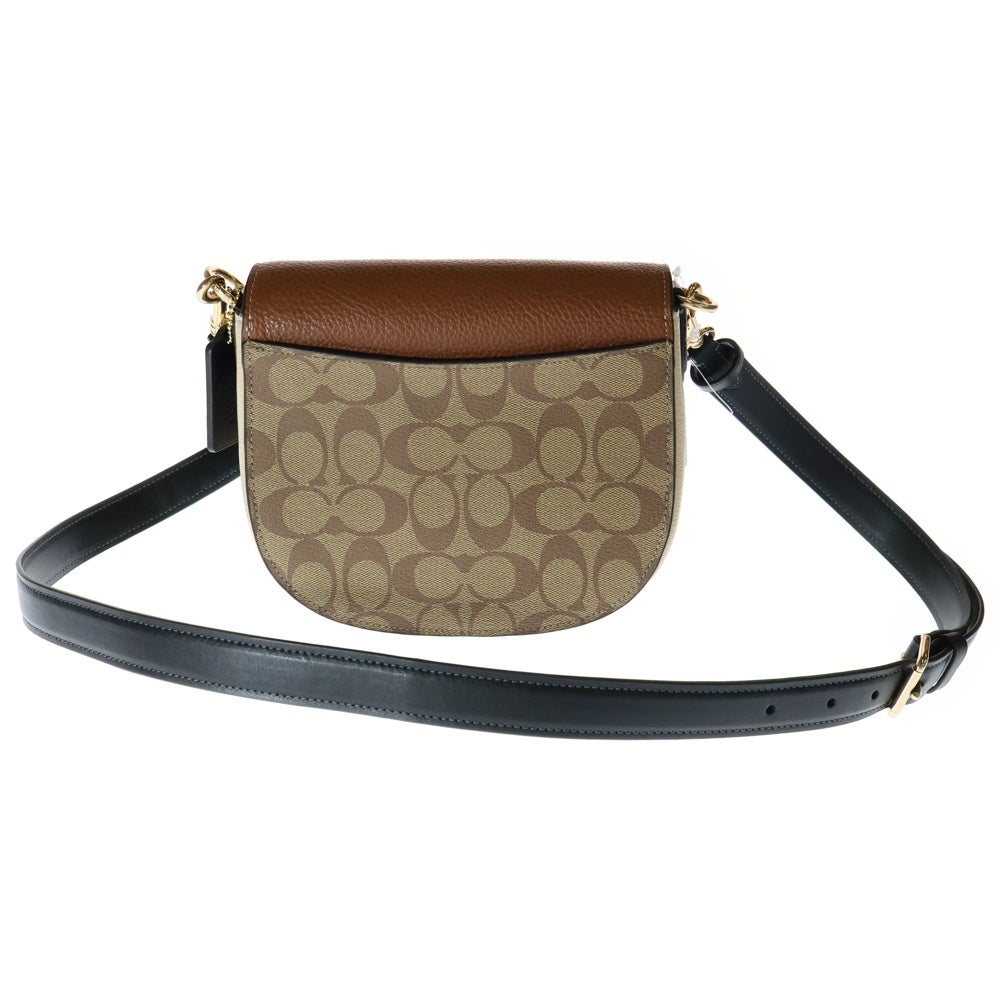 COACH(コーチ) モーガン サドル シグネチャー ショルダーバッグ ショルダーポシェット ブラウン×ベージュ×ブラック ゴールド金具 CE565