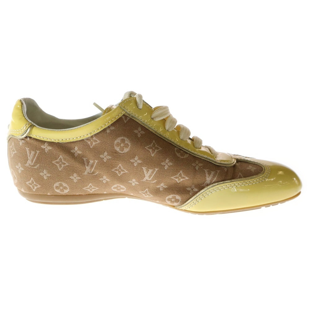 LOUIS VUITTON(ルイヴィトン) パテントレザー キャンバス モノグラム ローカットシューズ スニーカー イエロー/ベージュ レディース