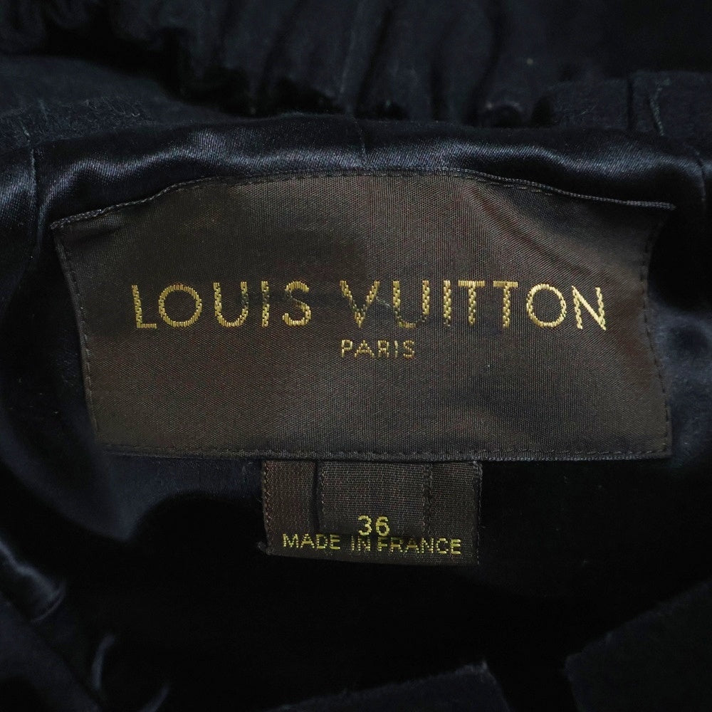 LOUIS VUITTON(ルイヴィトン) 変形 ギャザーデザイン ビッグフード ウール ジップアップ ジャケット パーカー ブラック レディース RW082B WNJA55W5E