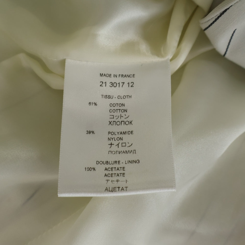 GIVENCHY(ジバンシィ) セットアップスーツ ストライプ総柄 コットンナイロン ダブルブレスト テーラードジャケット タイトミニスカート ホワイト レディース