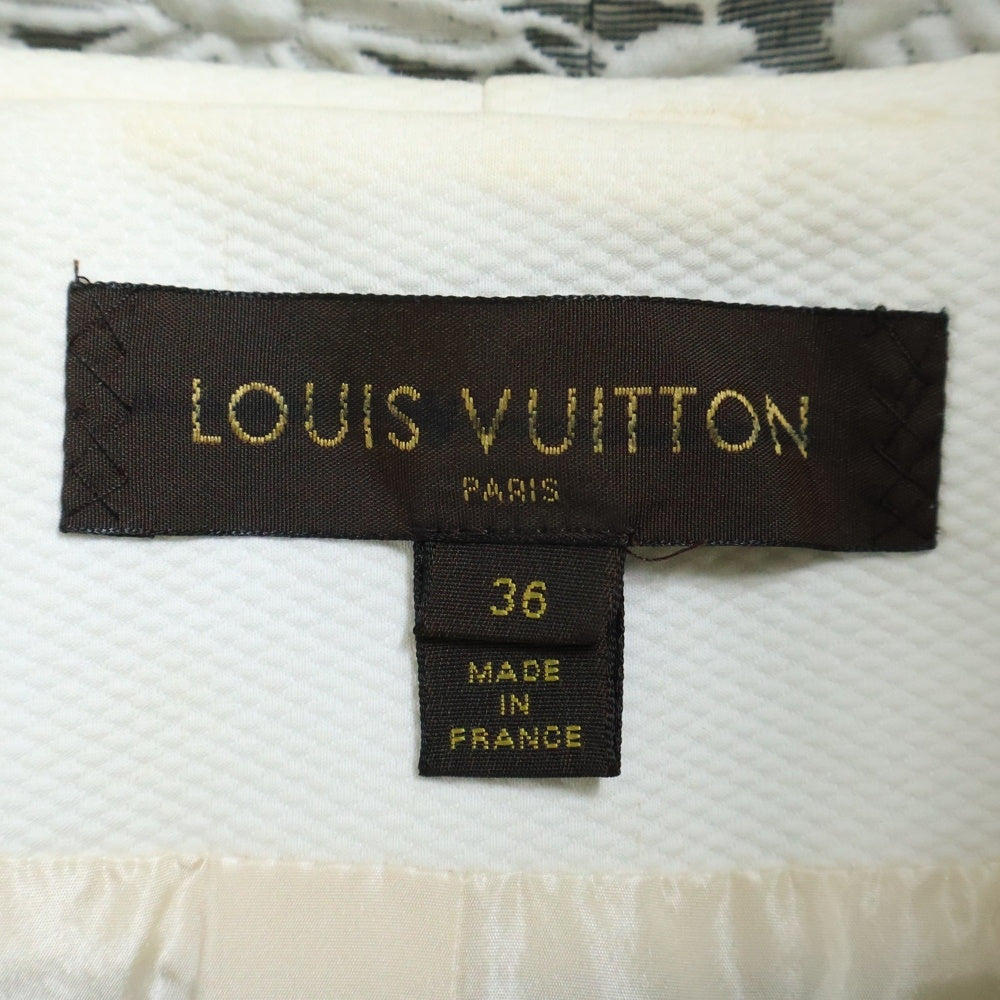 LOUIS VUITTON(ルイヴィトン) 06SS フラワージャガード総柄 ナイロン混 コットン スナップボタン コート ホワイト レディース RW061A WICO07CK7