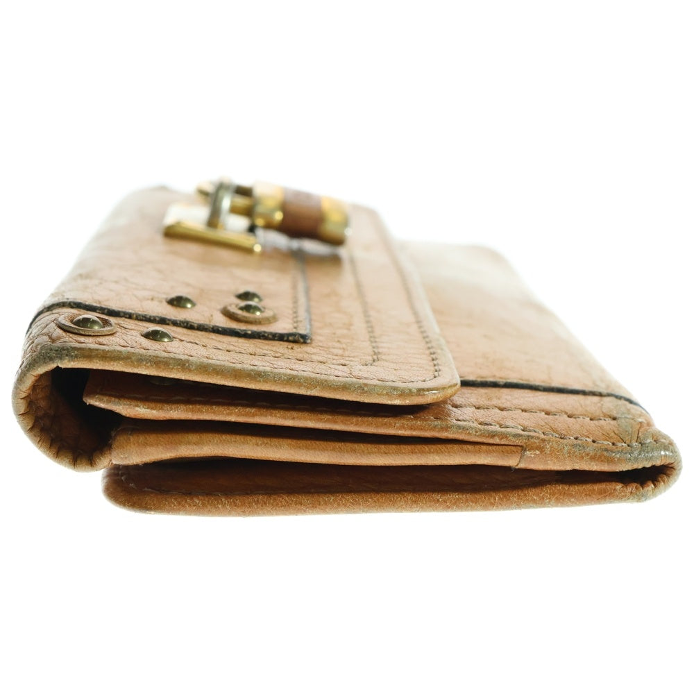 Chloe(クロエ) パディントン パドロック カナデ レザー ロングウォレット 長財布 ゴールド金具 ブラウン