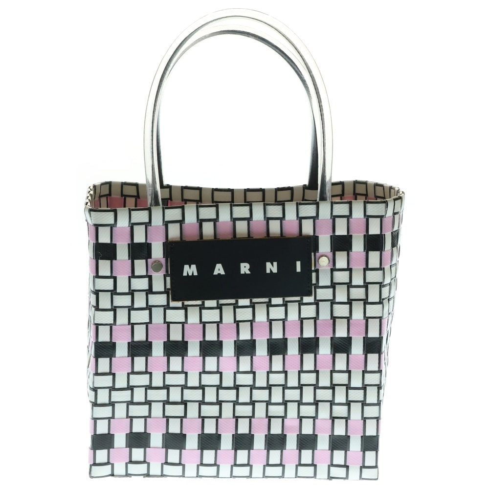 MARNI(マルニ) ピクニック ハンドバッグ カゴバッグ ホワイト×ブラック×ピンク