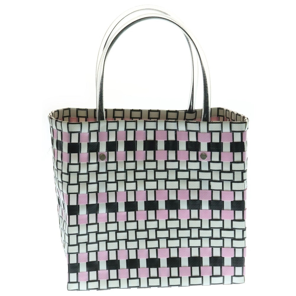MARNI(マルニ) ピクニック ハンドバッグ カゴバッグ ホワイト×ブラック×ピンク
