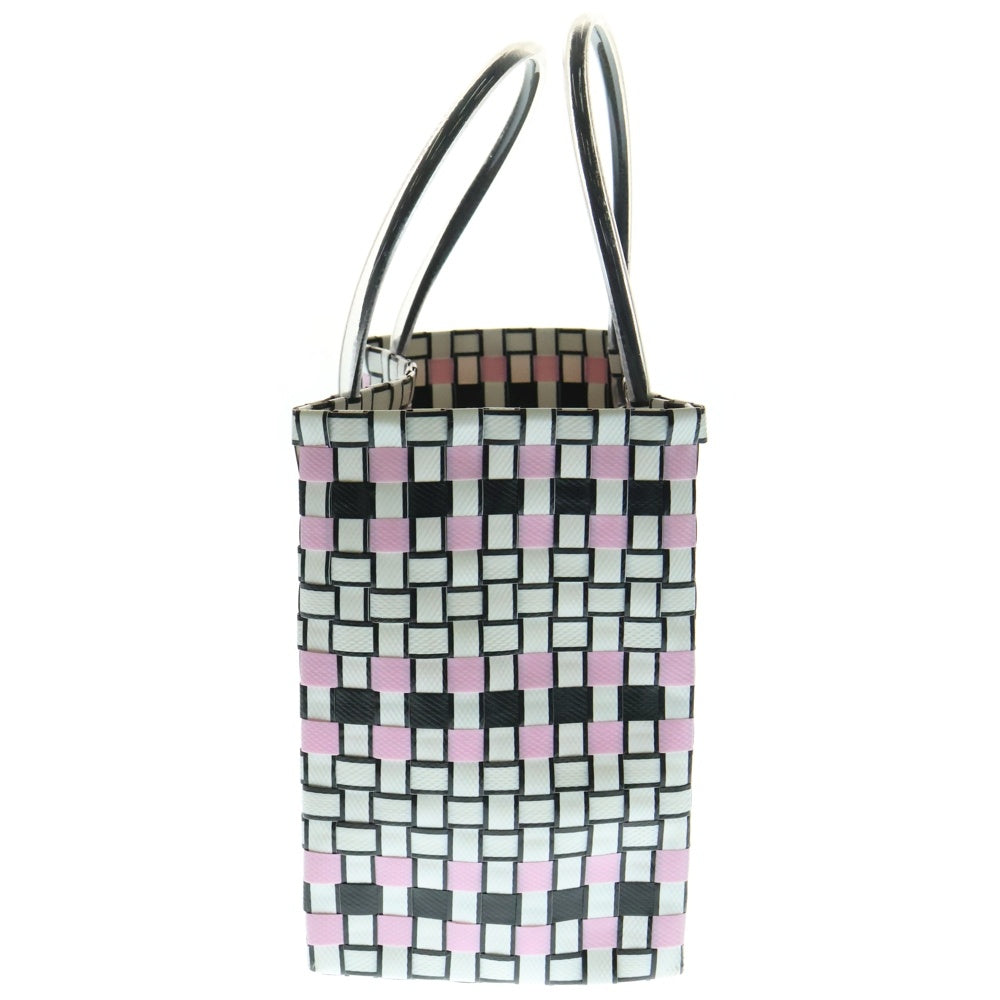 MARNI(マルニ) ピクニック ハンドバッグ カゴバッグ ホワイト×ブラック×ピンク