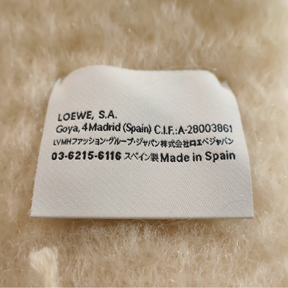 LOEWE(ロエベ) アナグラム マフラー ストール ホワイト モヘア×ウール