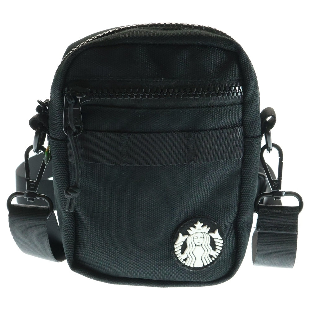 NEW ERA(ニューエラ) ×STARBUCKS スターバックス ラバーロゴ ナイロン ミニ ショルダーバッグ ポーチ ブラック