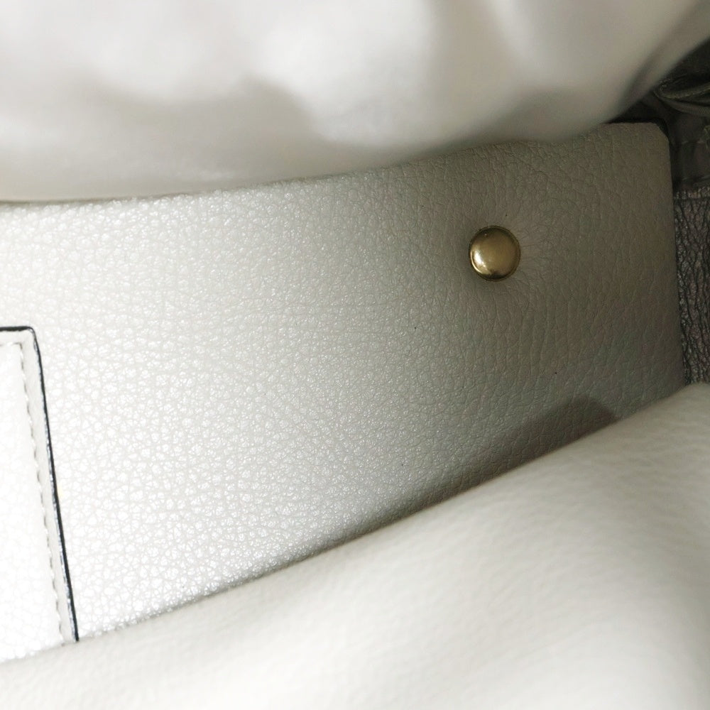 RODESKO(ロデスコ) レザー タッセル フリンジ バイカラー 2WAY ハンド ショルダーバッグ ゴールド金具 グレー/ブラウン