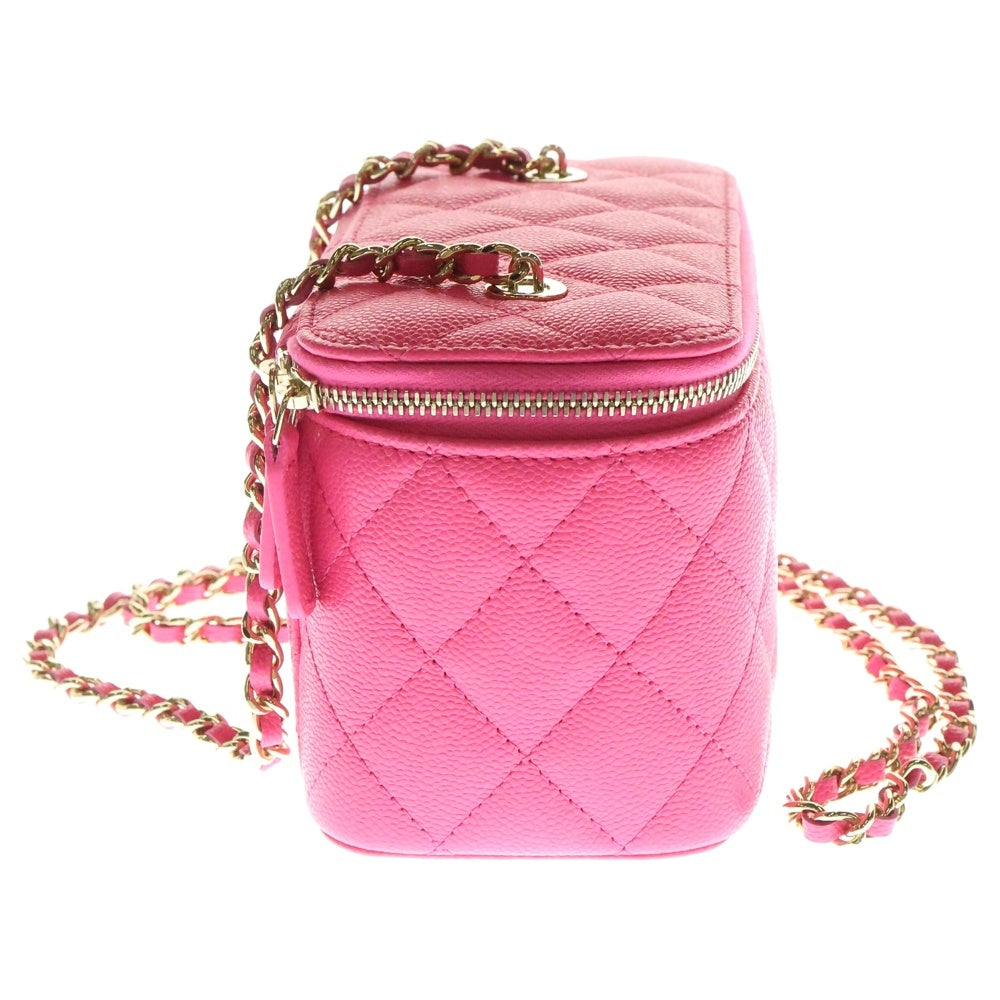 CHANEL(シャネル) ココマーク キャビアスキン ランダム バニティ チェーンショルダーバッグ ピンク レディース