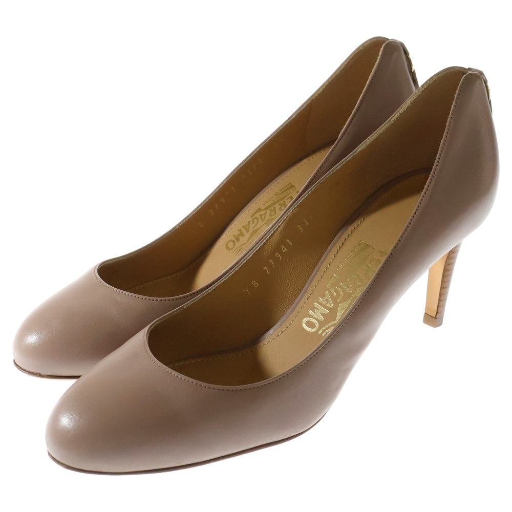Salvatore Ferragamo(サルヴァトーレ フェラガモ) レザー ヒール パンプス シューズ ピンク/ベージュ レディース