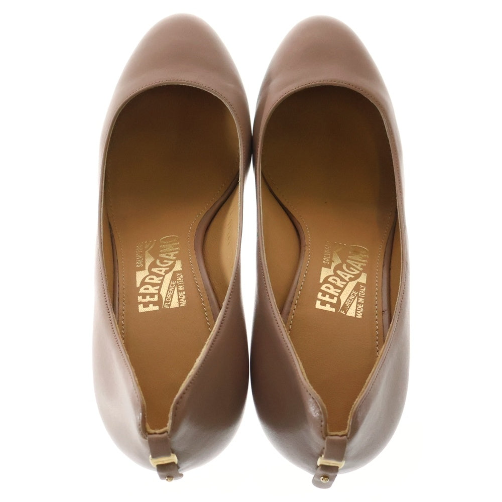 Salvatore Ferragamo(サルヴァトーレ フェラガモ) レザー ヒール パンプス シューズ ピンク/ベージュ レディース