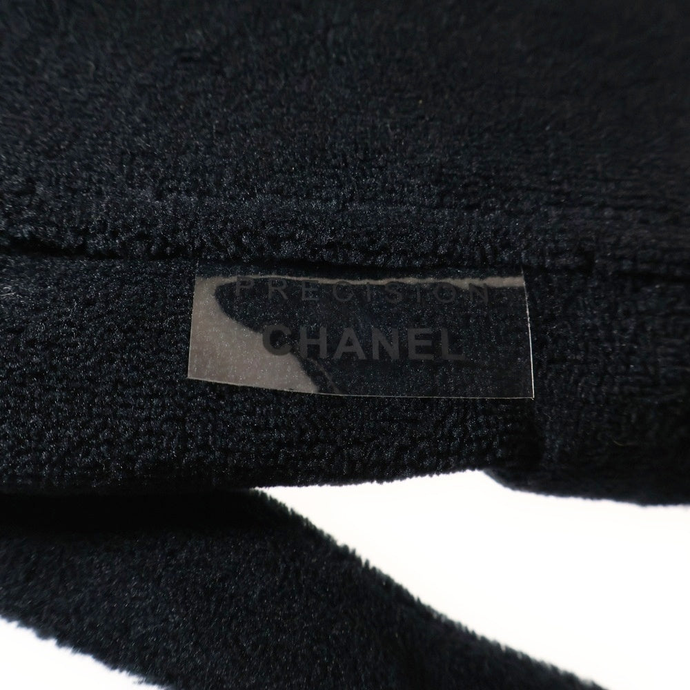 CHANEL(シャネル) ココマーク ノベルティ ショルダーバッグ ブラック×ホワイト シルバー金具 パイル