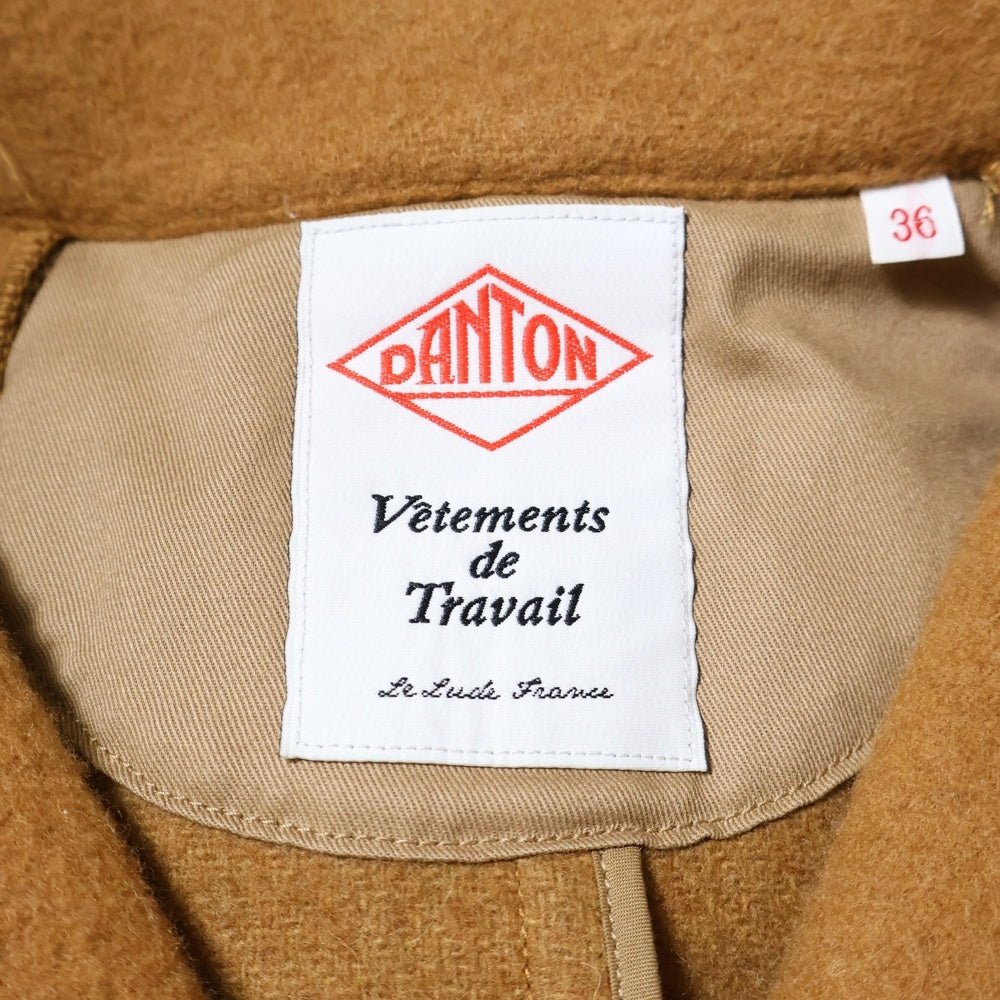 DANTON(ダントン) ロゴワッペン付 フーデッドウールコート キャメル