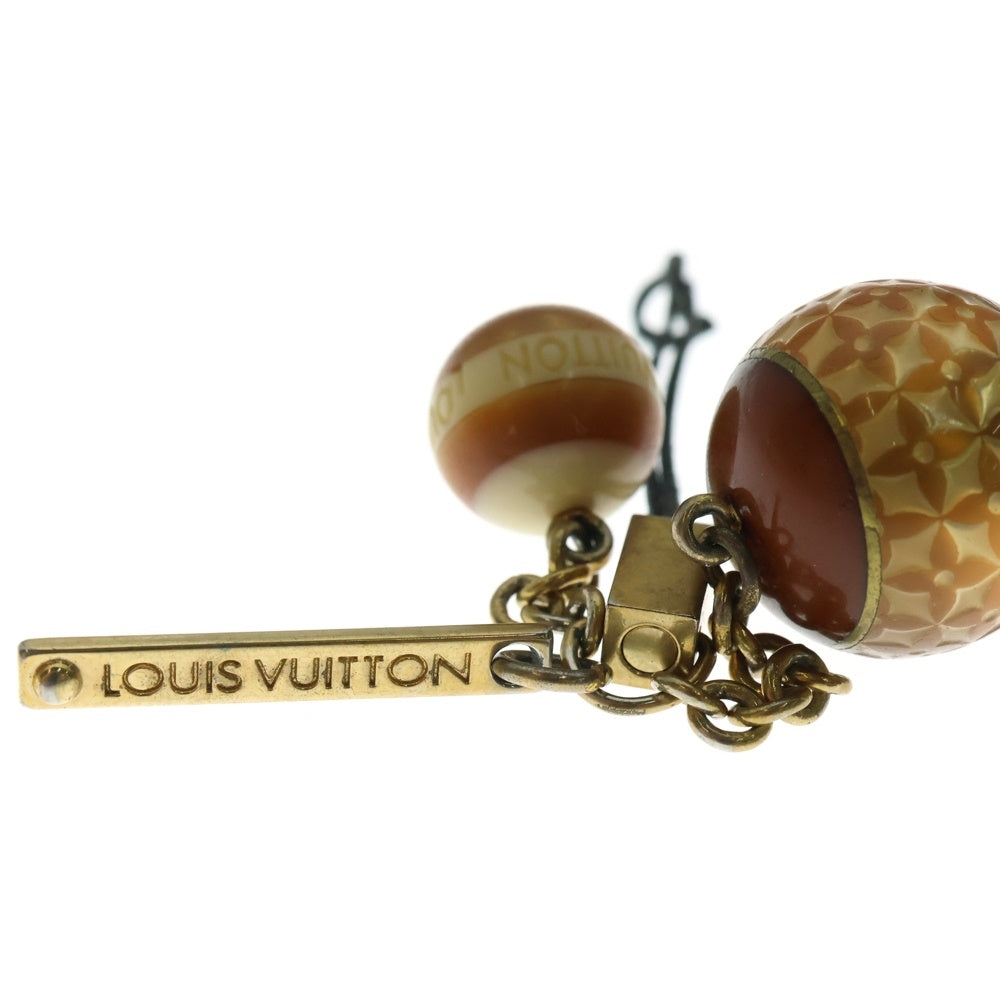 LOUIS VUITTON(ルイヴィトン) ビジューサック ミニラン バッグチャーム ストラップ ブラウン ゴールド金具