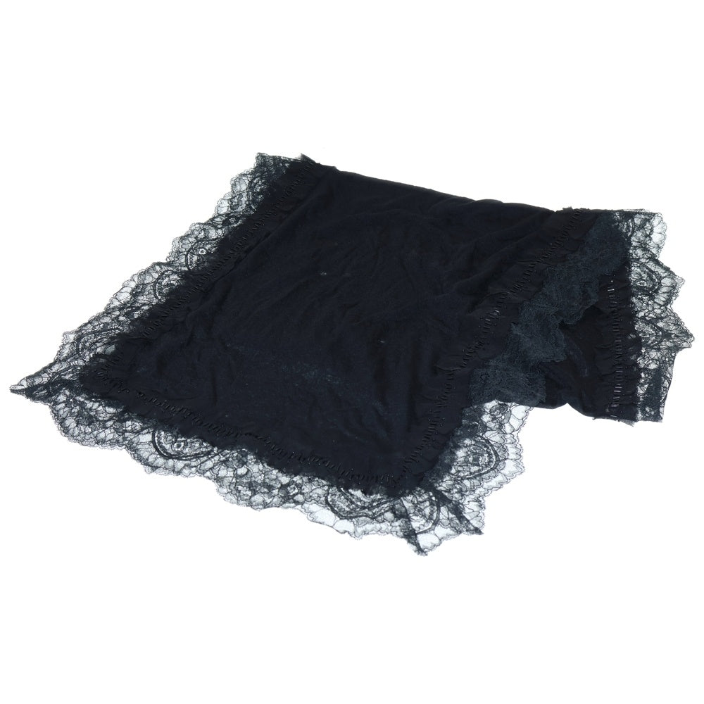 GRACE CONTINENTAL(グレースコンチネンタル) ビーズ装飾シアーフリンジ付ストール ブラック レディース