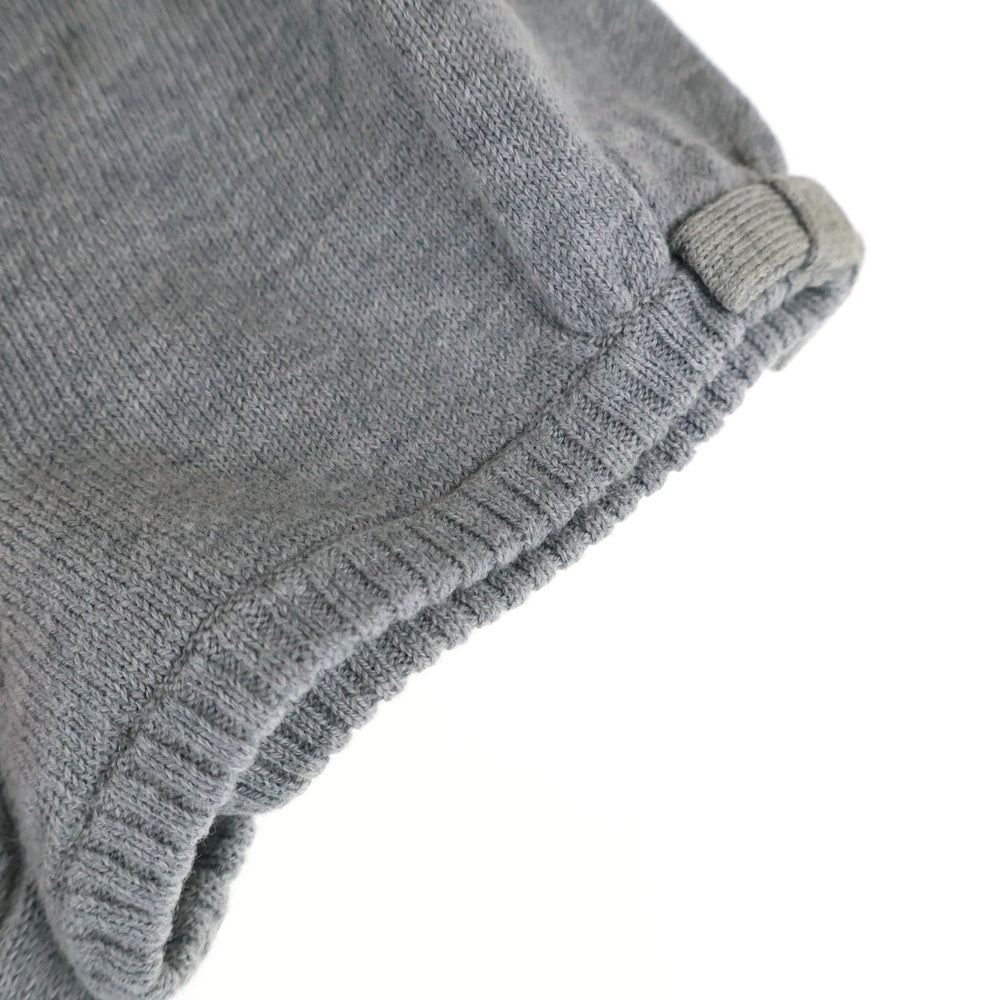 BURBERRY BLUE LABEL(バーバリーブルーレーベル) アーガイル柄 ヘンリーネック半袖ニット セーター グレー/ピンク レディース