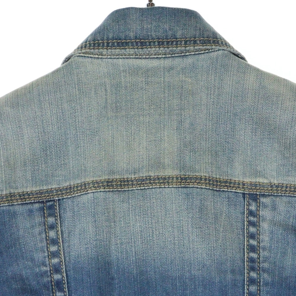 BURBERRY BLUE LABEL(バーバリーブルーレーベル) ロゴ刺繍 バーバリーチェックデニムジャケット ブルー レディース