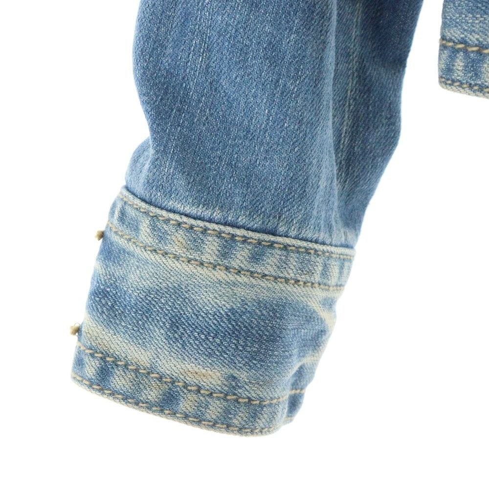 BURBERRY BLUE LABEL(バーバリーブルーレーベル) ロゴ刺繍 バーバリーチェックデニムジャケット ブルー レディース