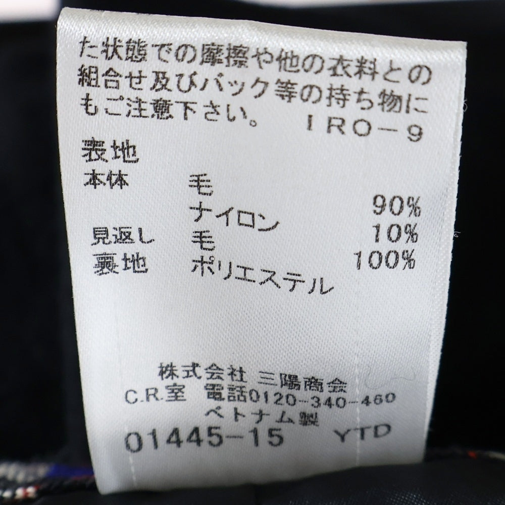 BURBERRY BLUE LABEL(バーバリーブルーレーベル) ウール タックデザイン ミニスカート ブラック レディース