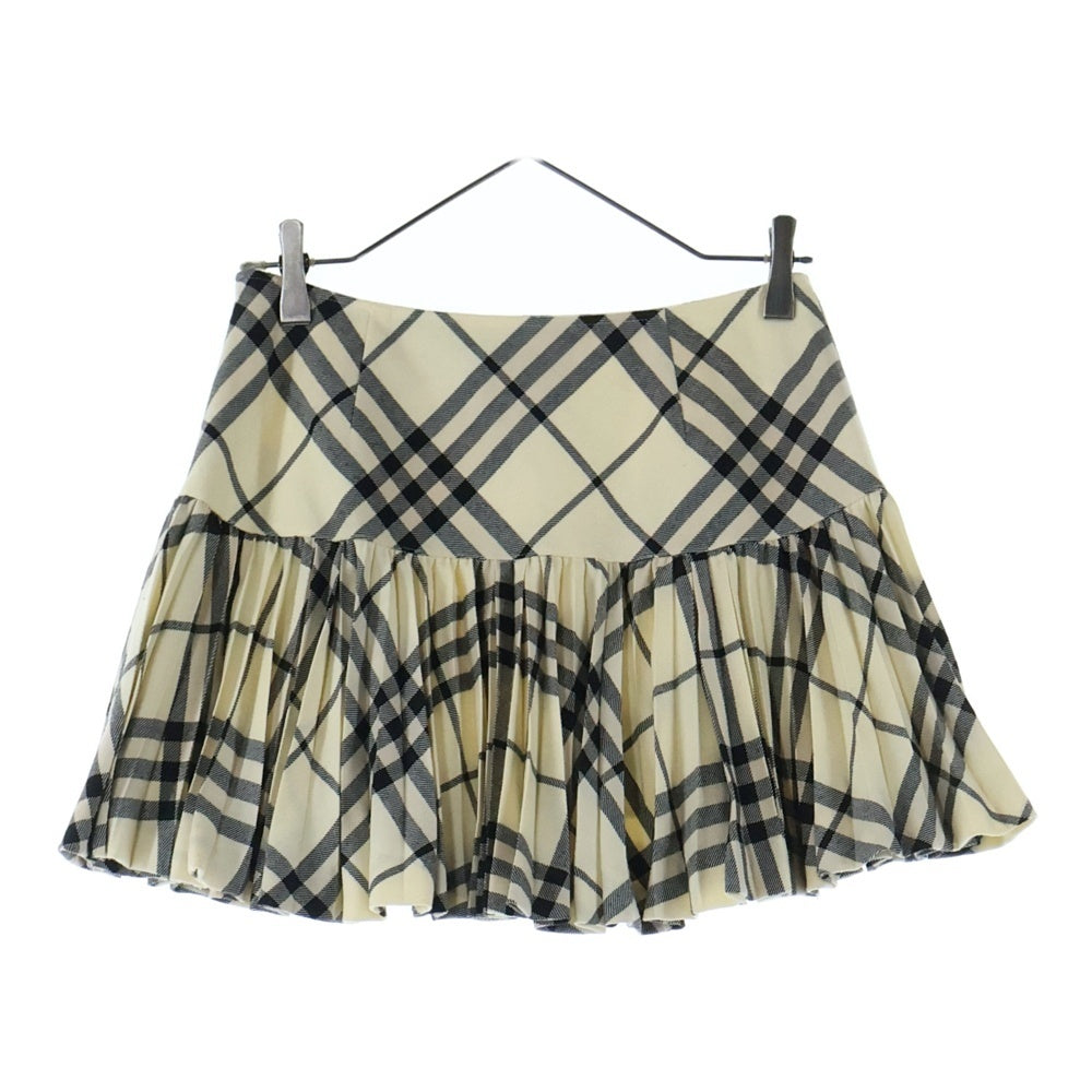 BURBERRY BLUE LABEL(バーバリーブルーレーベル) チェックウールスカート ベージュ レディース