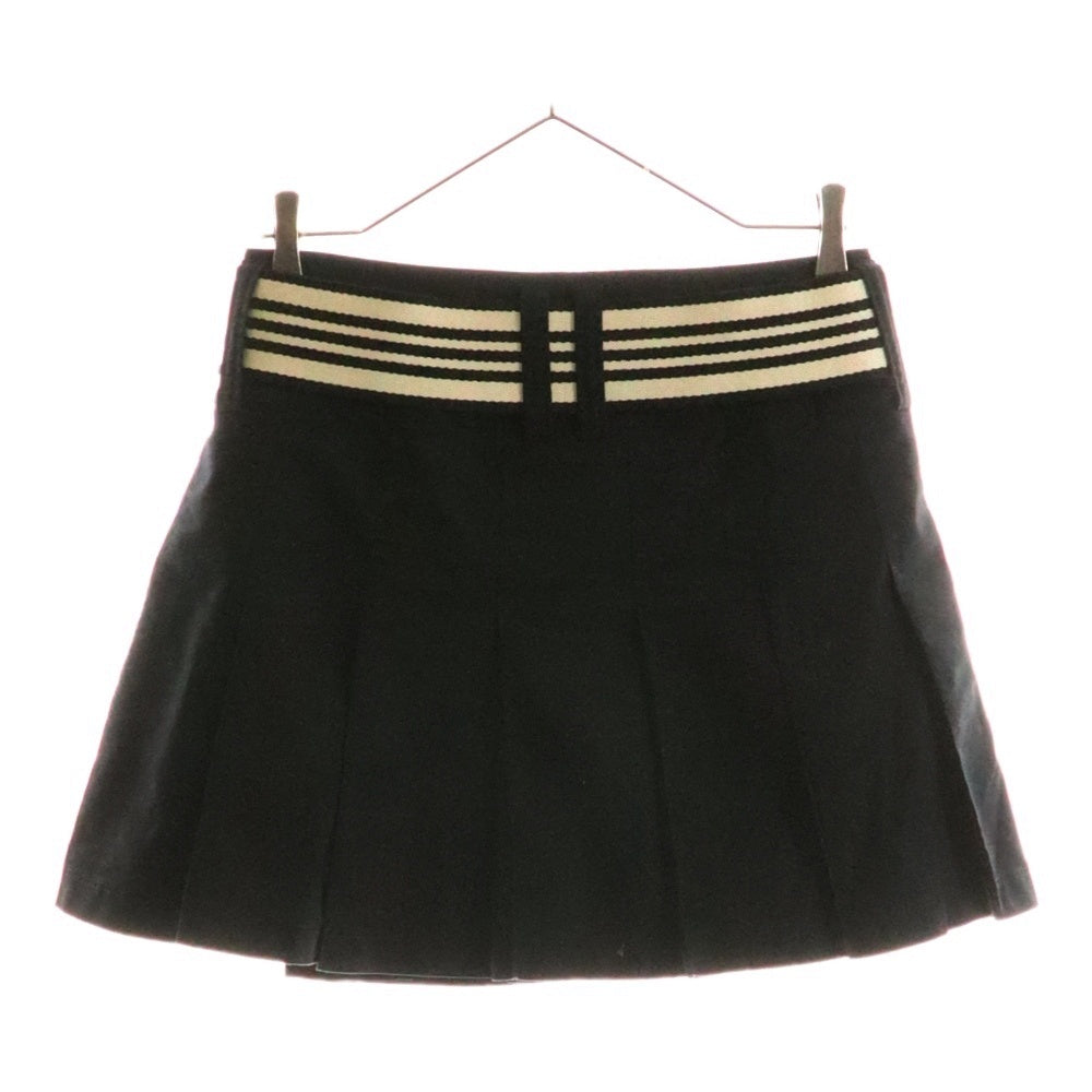 BURBERRY BLUE LABEL(バーバリーブルーレーベル) バーバリーチェック ベルト付プリーツミニスカート ブラック レディース