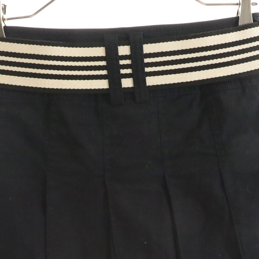 BURBERRY BLUE LABEL(バーバリーブルーレーベル) バーバリーチェック ベルト付プリーツミニスカート ブラック レディース