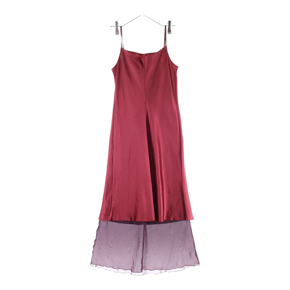 NO BRAND(ノーブランド) サテンドレスワンピース レッド