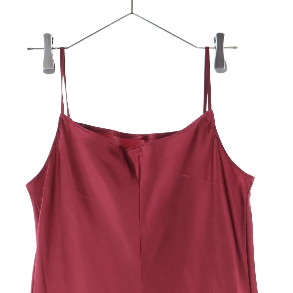 NO BRAND(ノーブランド) サテンドレスワンピース レッド