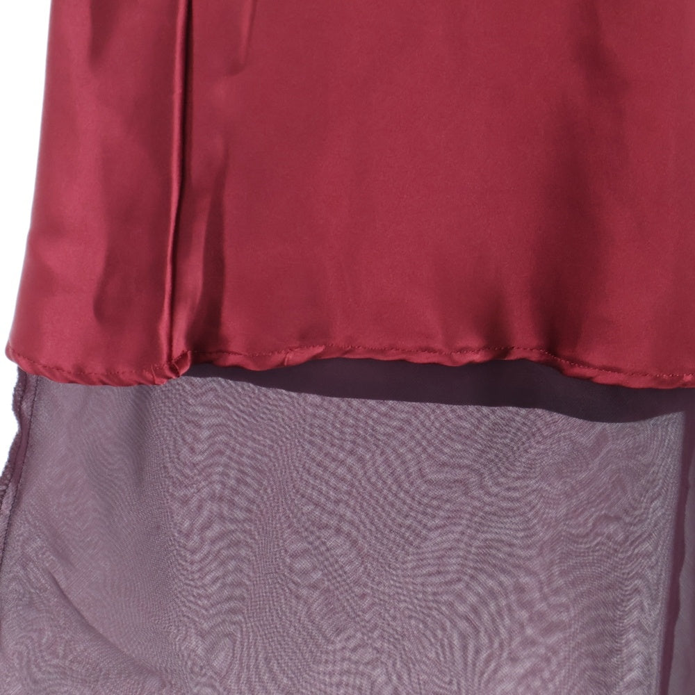 NO BRAND(ノーブランド) サテンドレスワンピース レッド