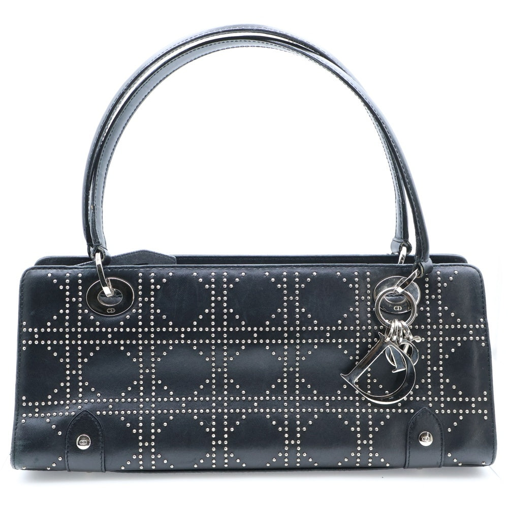 Christian Dior(クリスチャンディオール) カナージュ スタッズ レザーハンドバッグ ブラック