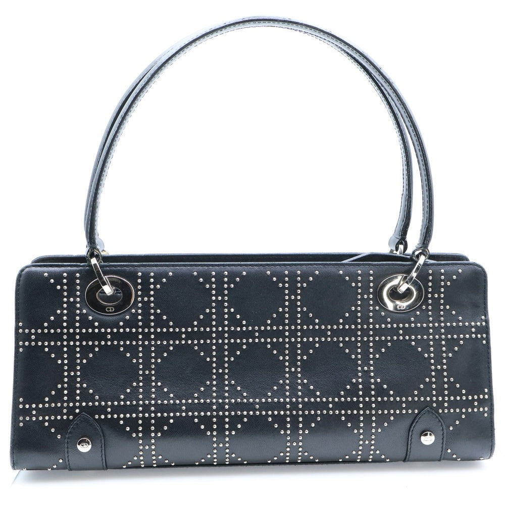 Christian Dior(クリスチャンディオール) カナージュ スタッズ レザーハンドバッグ ブラック