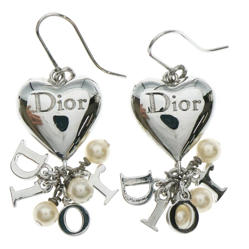 DIOR(ディオール) ピアス イヤーアクセサリー ハート ロゴ シルバー