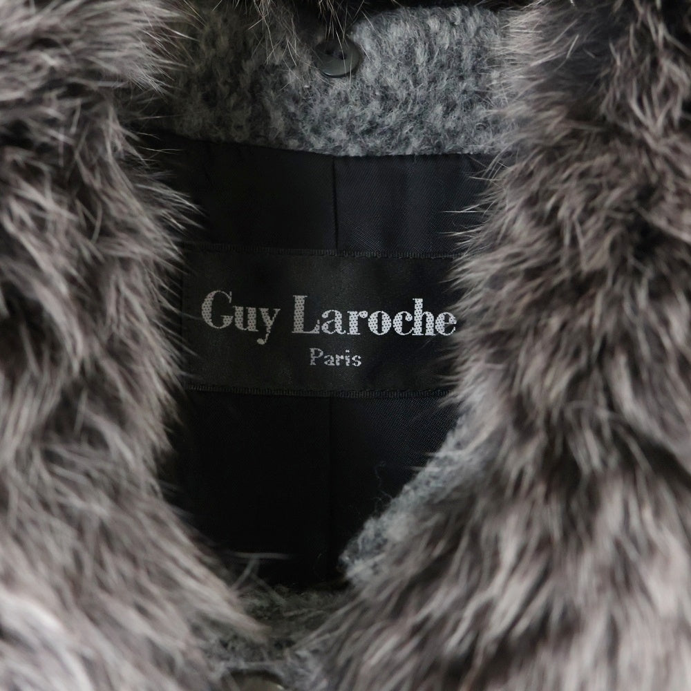 GUY LAROCHE(ギ ラロッシュ) アルパカ ウール デタッチャブルファー ロング コート グレー レディース