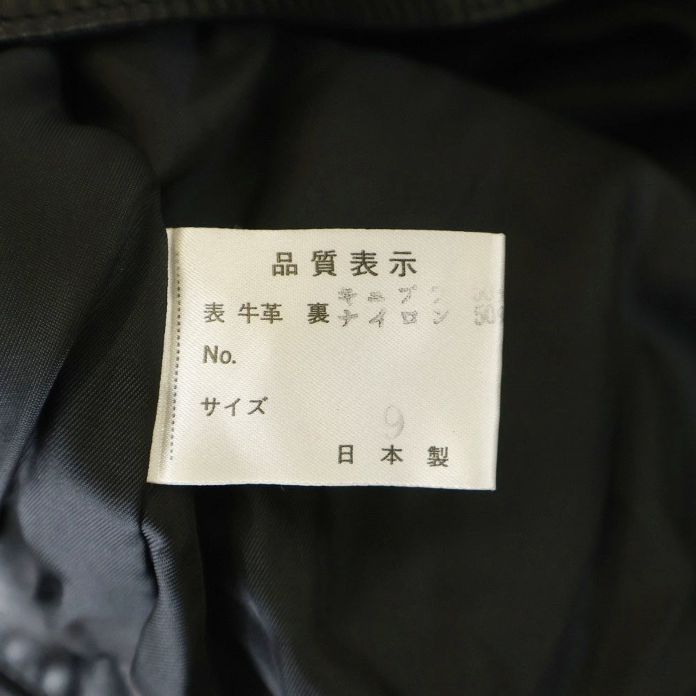 NO BRAND(ノーブランド) スエード切替ギャザースリーブ スタンドカラーレザージャケット ブラック レディース