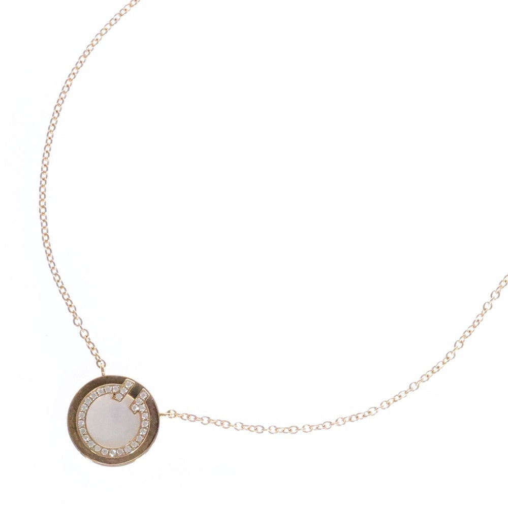 TIFFANY&Co(ティファニー) Tトゥ サークル マザーオブパール ダイヤ ネックレス ペンダント ピンクゴールド K18PG 3.3g