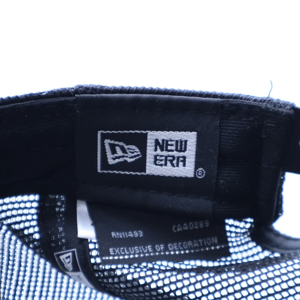NEW ERA(ニューエラ) ペイント柄刺繍 ワッペンロゴ 5パネル ベースボールキャップ 帽子 ブラック
