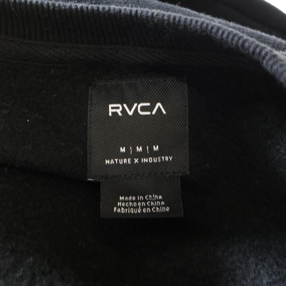 RVCA(ルーカ) ペイズリー柄 ロゴ刺繍 プルオーバースウェットトレーナー ブラック