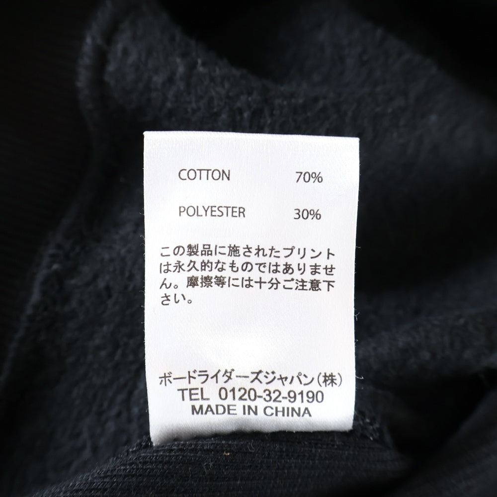 RVCA(ルーカ) ペイズリー柄 ロゴ刺繍 プルオーバースウェットトレーナー ブラック