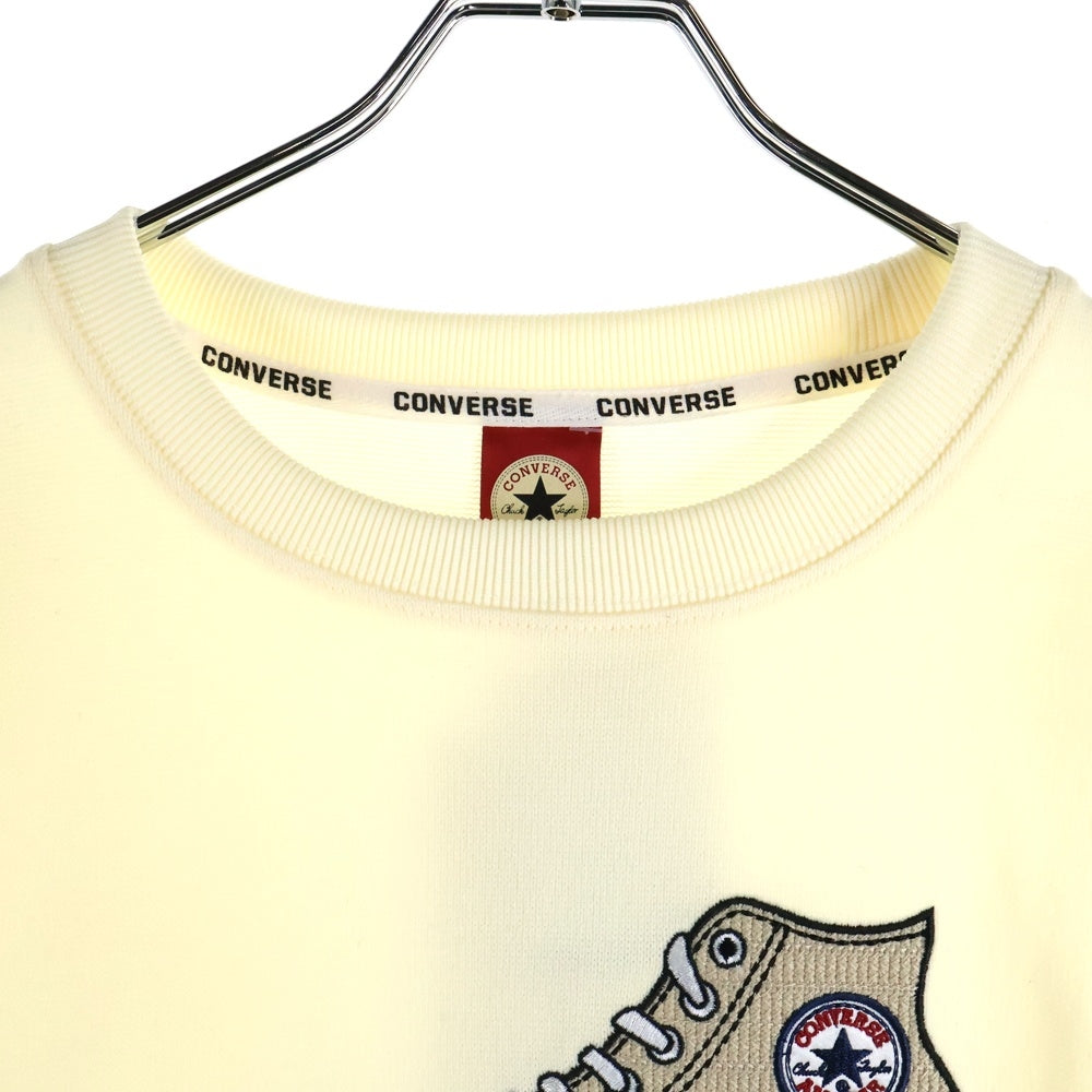 CONVERSE(コンバース) スニーカーロゴ刺繍 長袖トレーナー スウェット イエロー