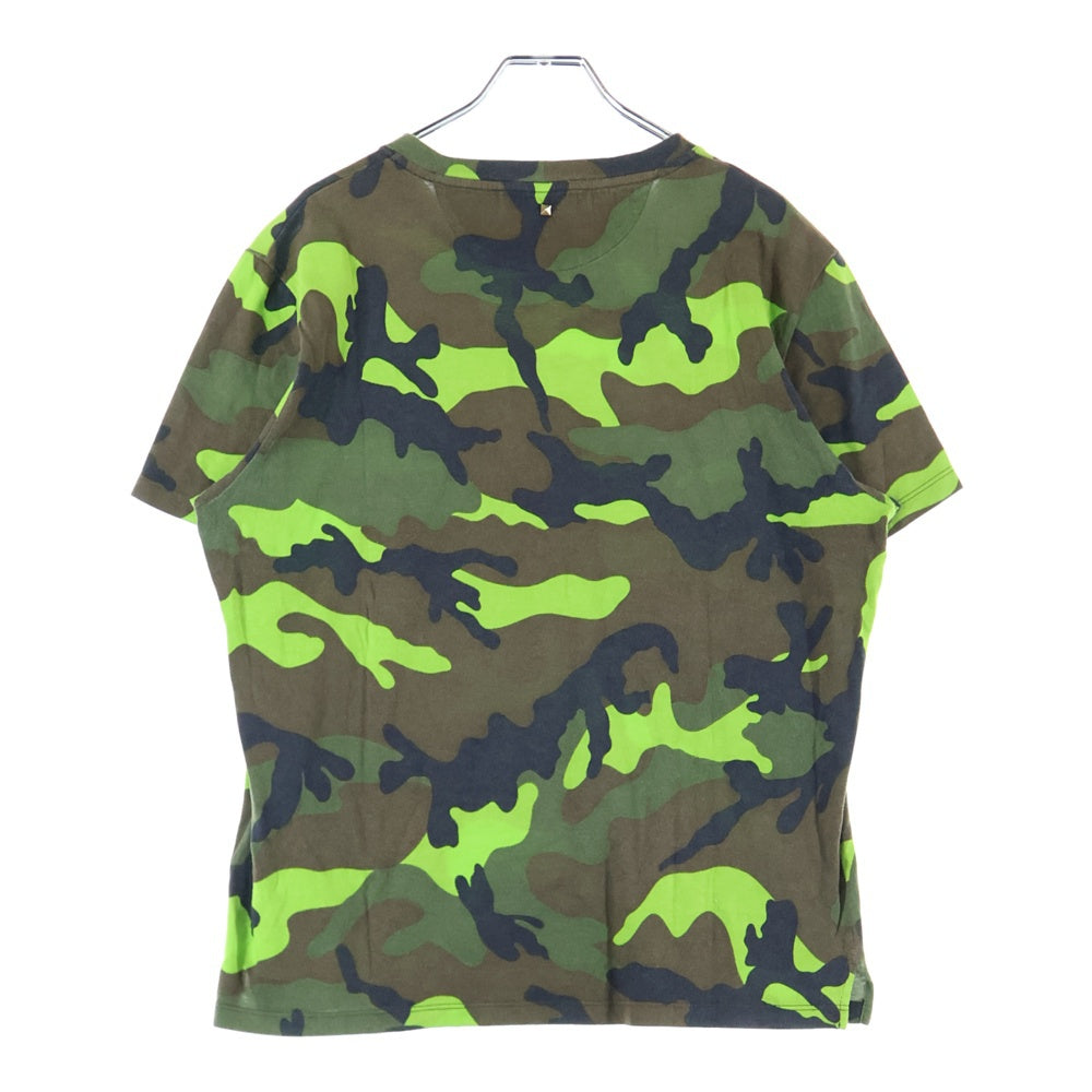 VALENTINO(ヴァレンティノ) カモフラ柄 コットン半袖Tシャツ カットソー グリーン