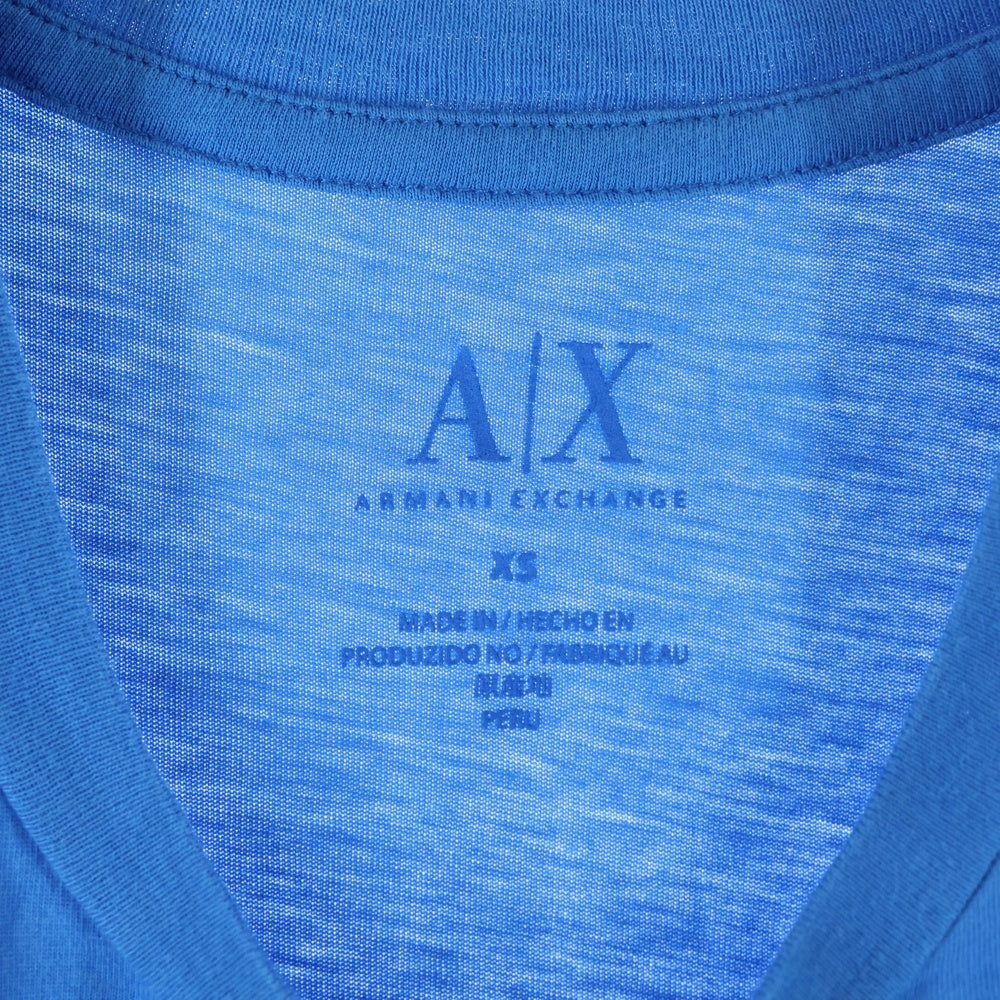 Armani Exchange(アルマーニ エクスチェンジ) ロゴプリントクルーネック半袖Tシャツ カットソー ブルー