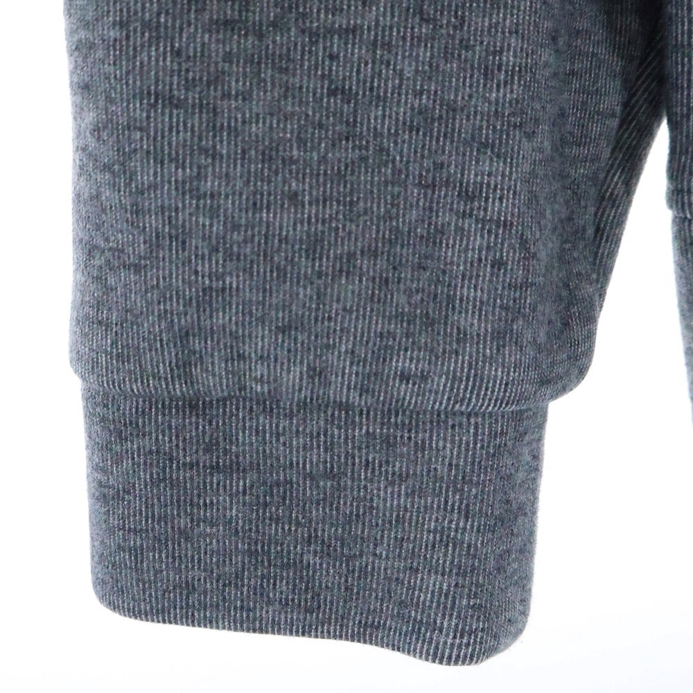 NIKE(ナイキ) ロゴプリント ナイロン切り替え ジップアップスウェットパーカー フーディー ブラック/グレー