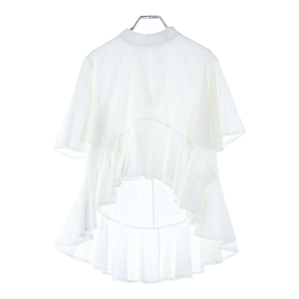 GHOSPELL(ゴスペル) コットンフリル半袖シャツ ホワイト レディース