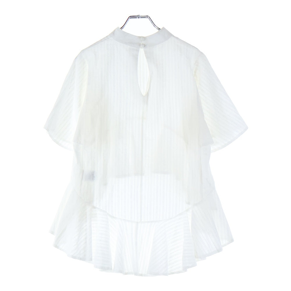 GHOSPELL(ゴスペル) コットンフリル半袖シャツ ホワイト レディース
