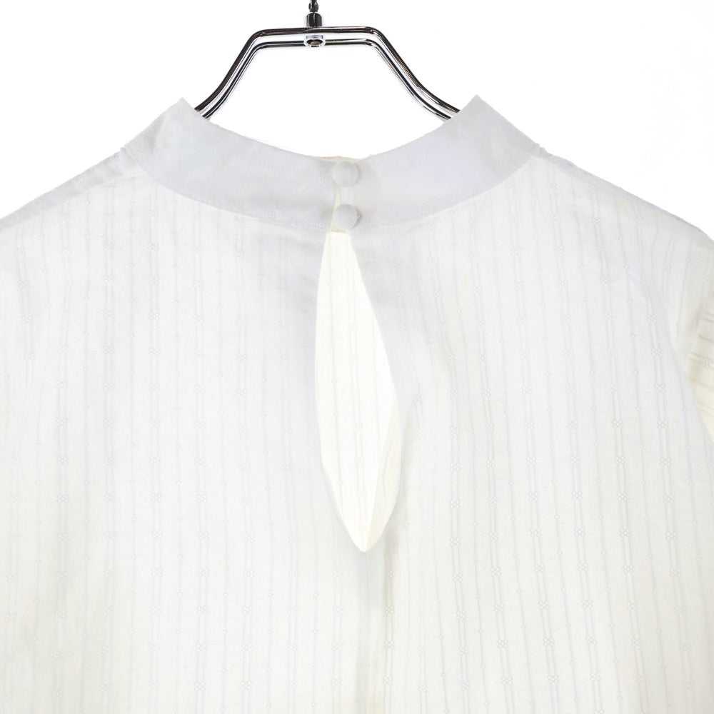 GHOSPELL(ゴスペル) コットンフリル半袖シャツ ホワイト レディース