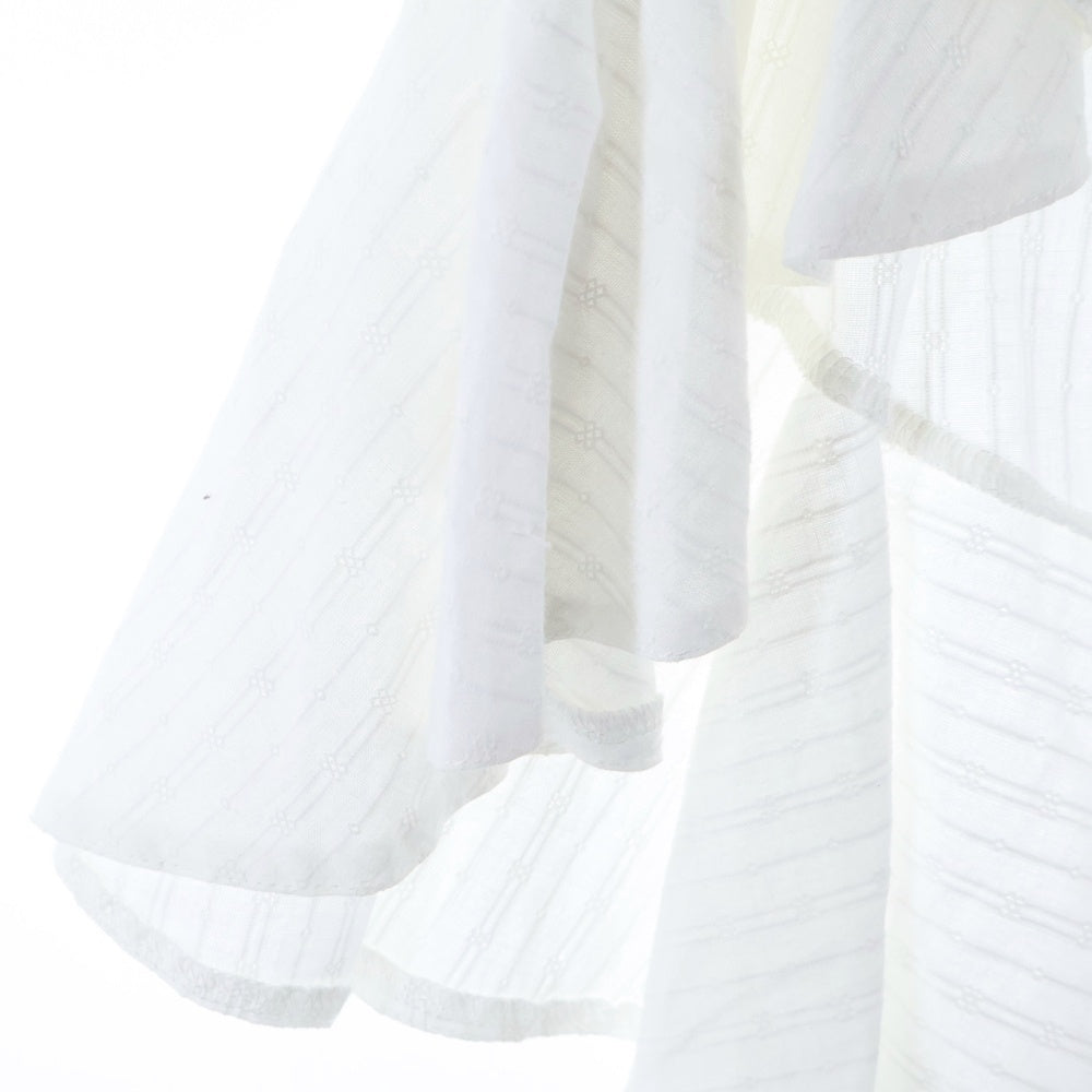 GHOSPELL(ゴスペル) コットンフリル半袖シャツ ホワイト レディース