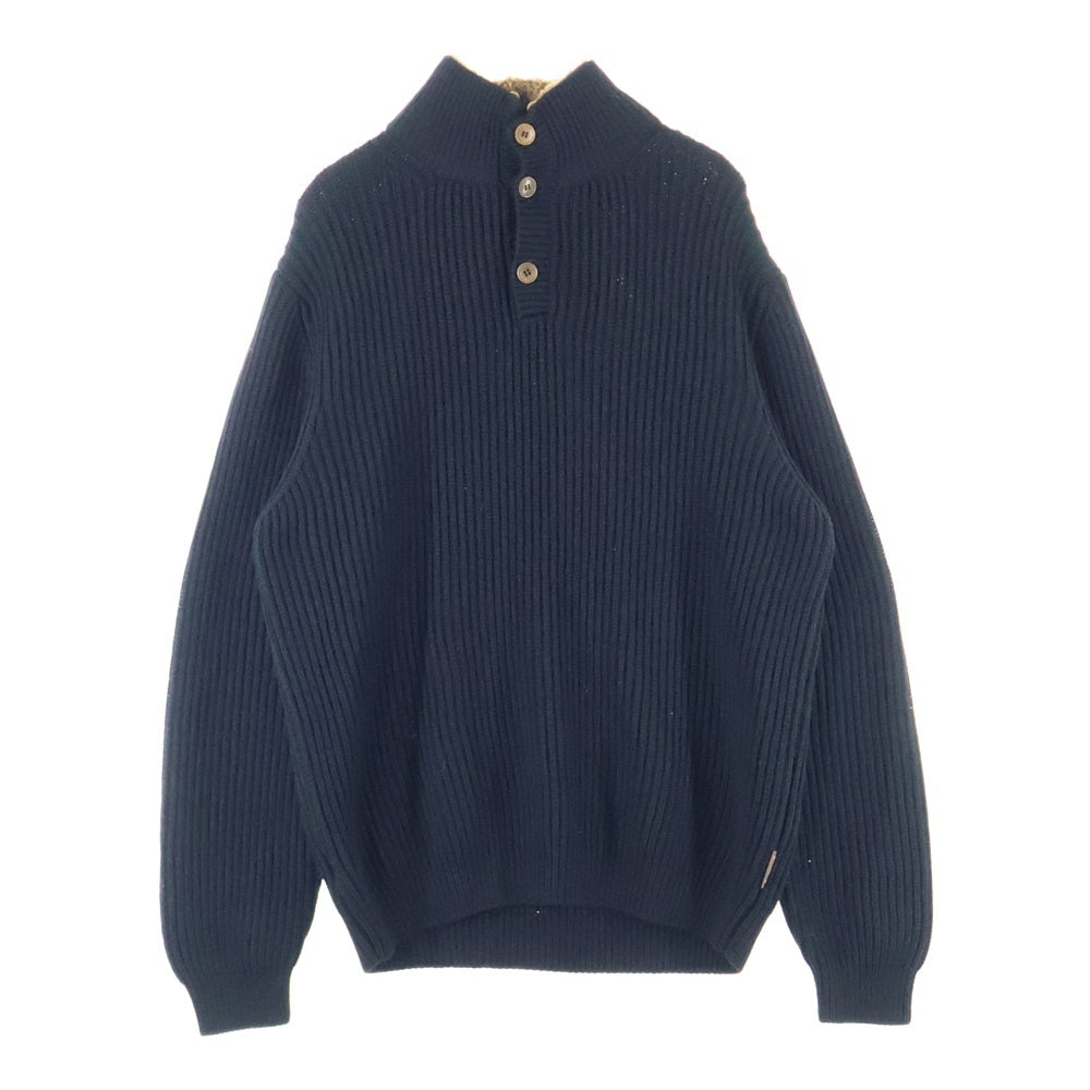 MONCLER(モンクレール) 襟ボア デタッチャブル ウール 長袖 リブニット セーター ブラック M0820CT