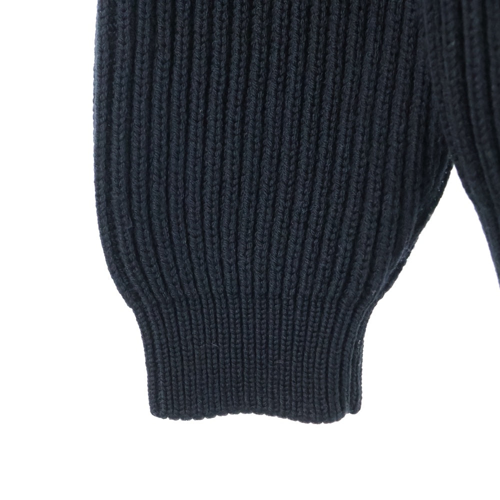 MONCLER(モンクレール) 襟ボア デタッチャブル ウール 長袖 リブニット セーター ブラック M0820CT