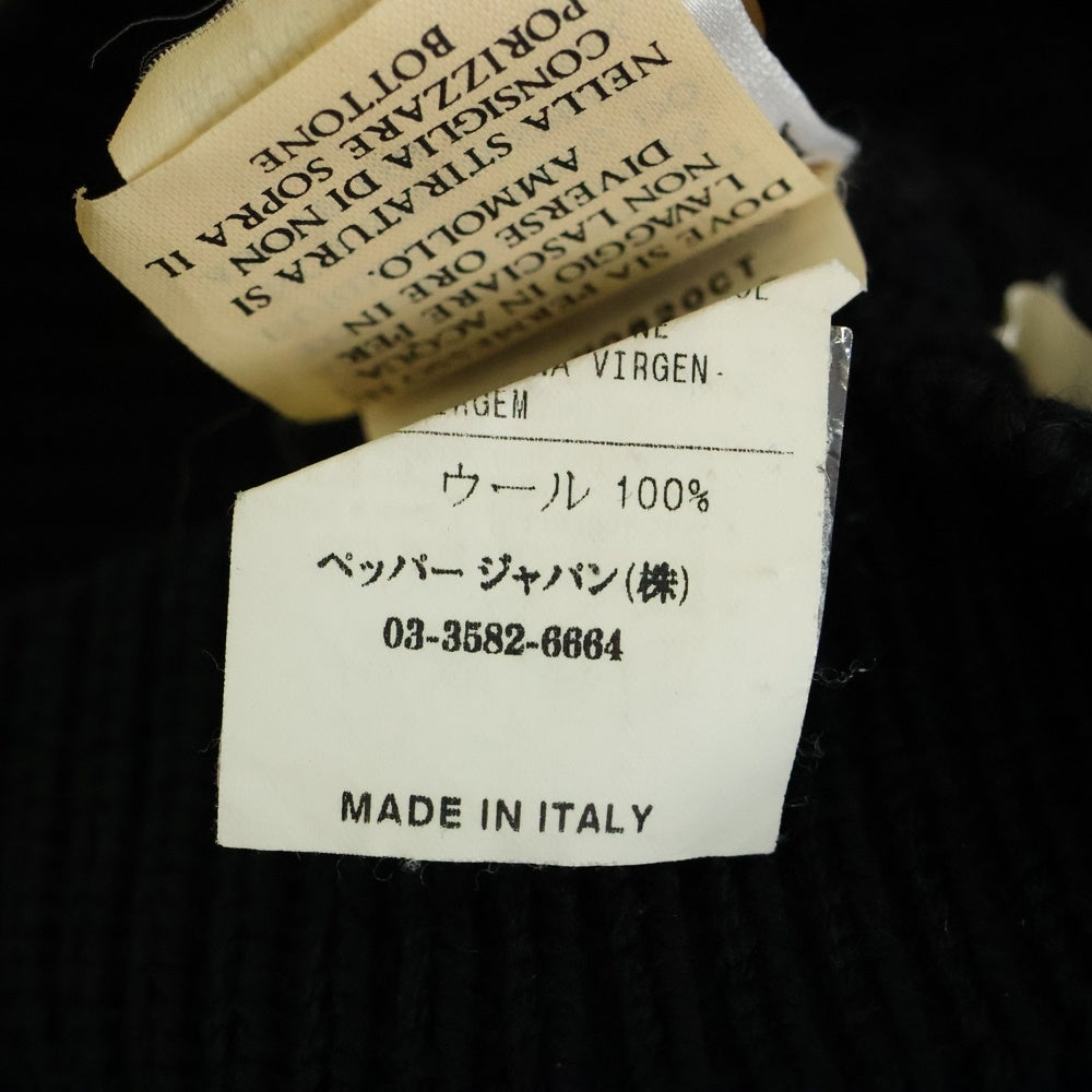 MONCLER(モンクレール) 襟ボア デタッチャブル ウール 長袖 リブニット セーター ブラック M0820CT