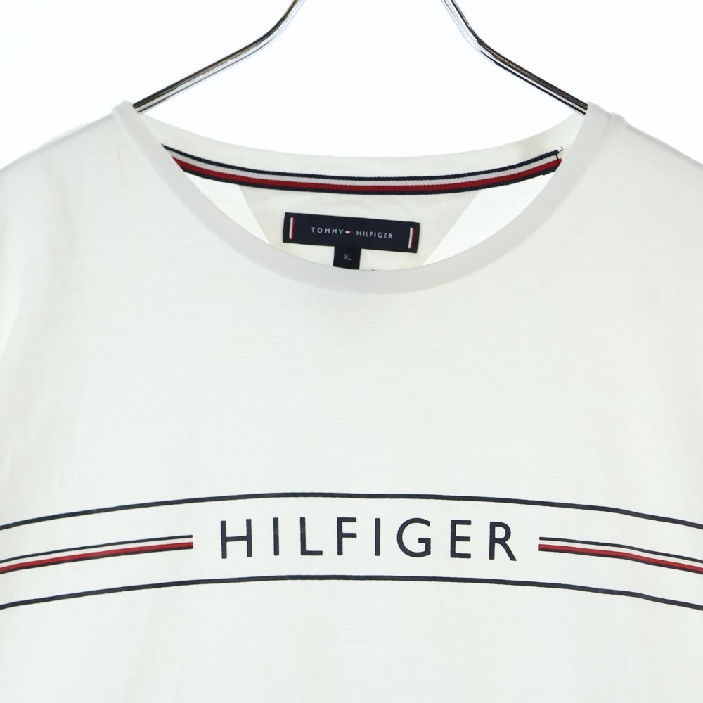 TOMMY HILFIGER(トミーヒルフィガー) トリコロールロゴプリント半袖Tシャツ カットソー ホワイト